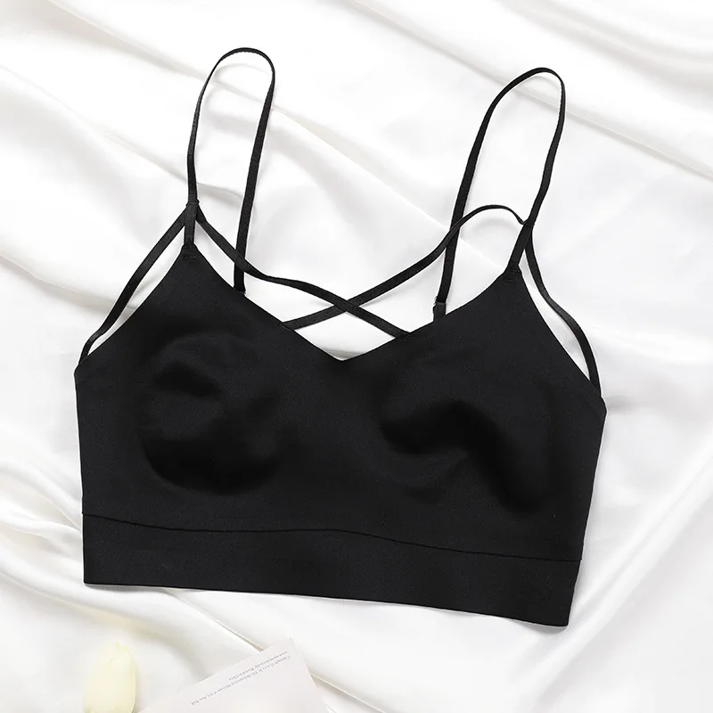 

Seamless thin underwear without steel rings Women's crossover bra