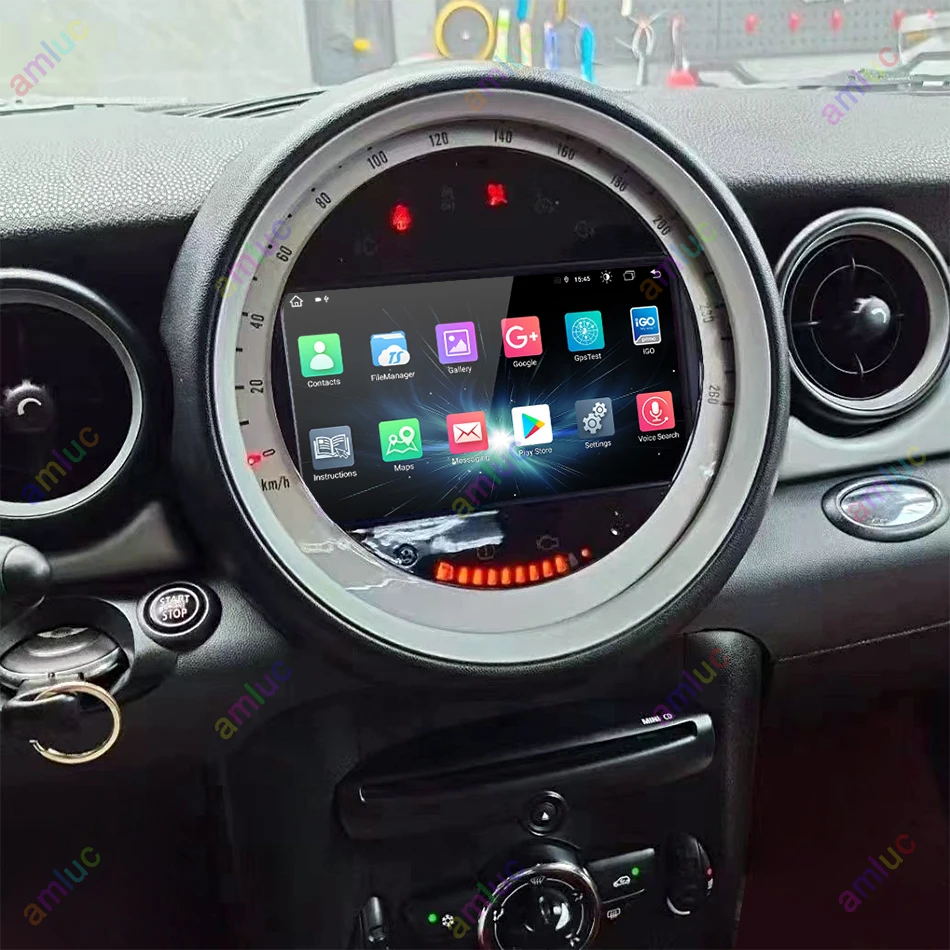 Autoradio Android 14 Pour BMW Mini Cooper R55 R56 (2007-2013) - Écran 9" QLED, 6Go RAM, 128Go, 4G LTE, CarPlay/Android Auto, GPS, DAB+