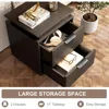 Nightstand with LED Light, Set of 2 Night Stand with Drawers, Black Bedside Table, Modern End Side Table for Bedroom 4