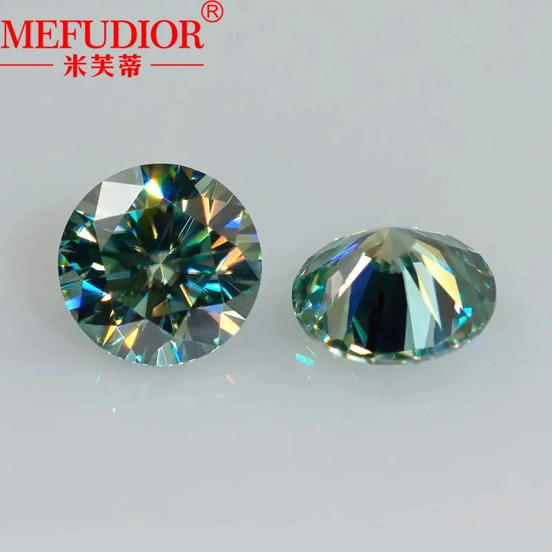 

Round Cut Green Moissanite D VVS1 Diamonds Loose Gemstone 6.5mm-18mm Jewelry Making with GRA Certificate Pass Diamond Tester