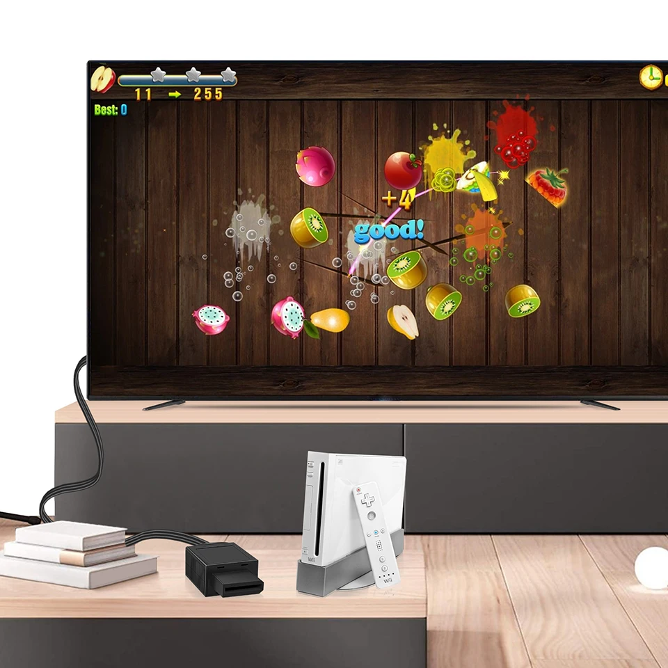 adaptador cabo macho para macho wii2hdmi conversor