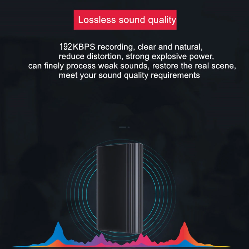 Voice Recorder 500 Hours Professional Voice Recorder Mini Dictaphone Pen Audio Voice Activated Noise Reduction Record Support TF MP3 Player