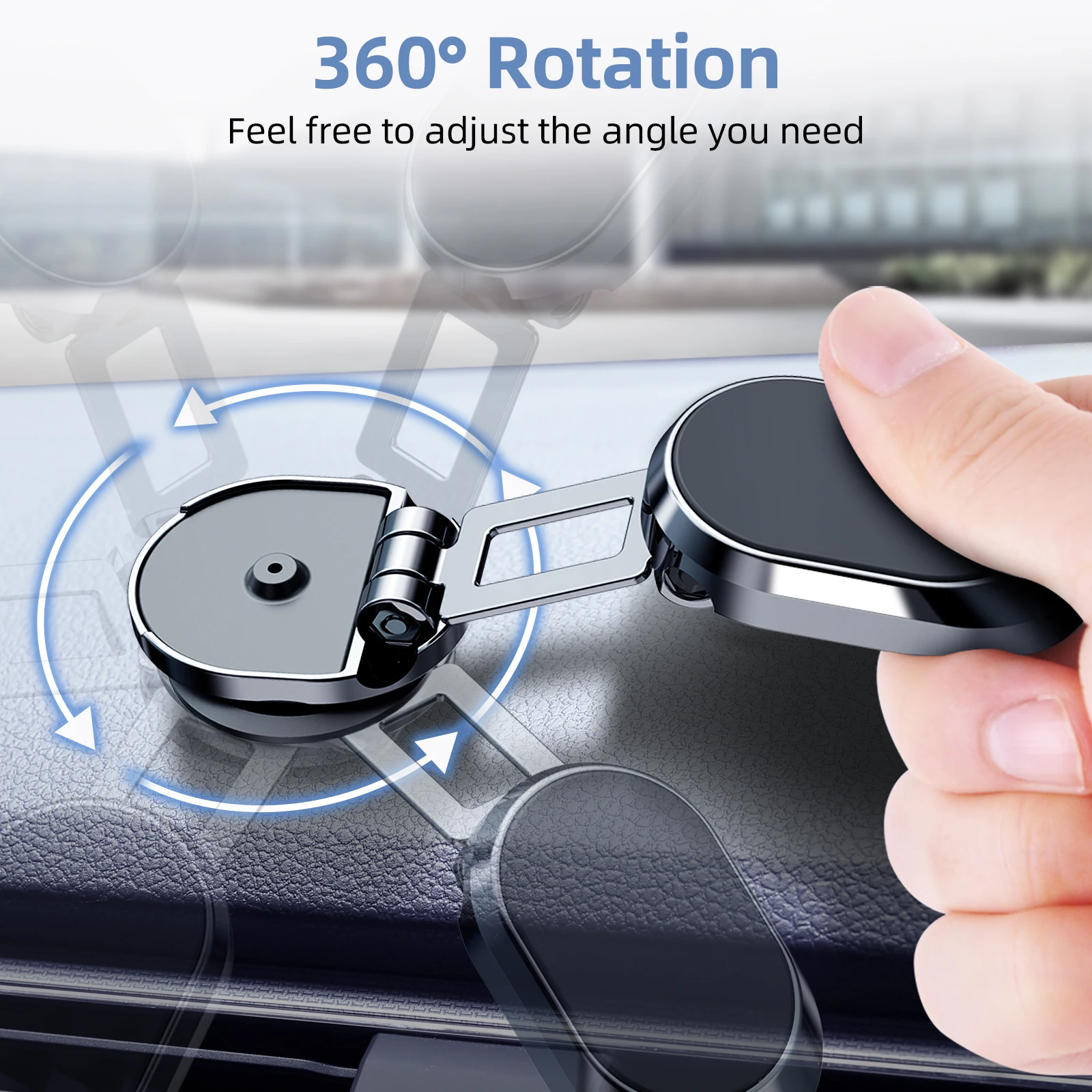 Strong Magnetic Car Phone Holder Mount Rotatable Smartphone Stand Upgrated Foldable Phone Bracket For iPhone Samsung Xiaomi LG