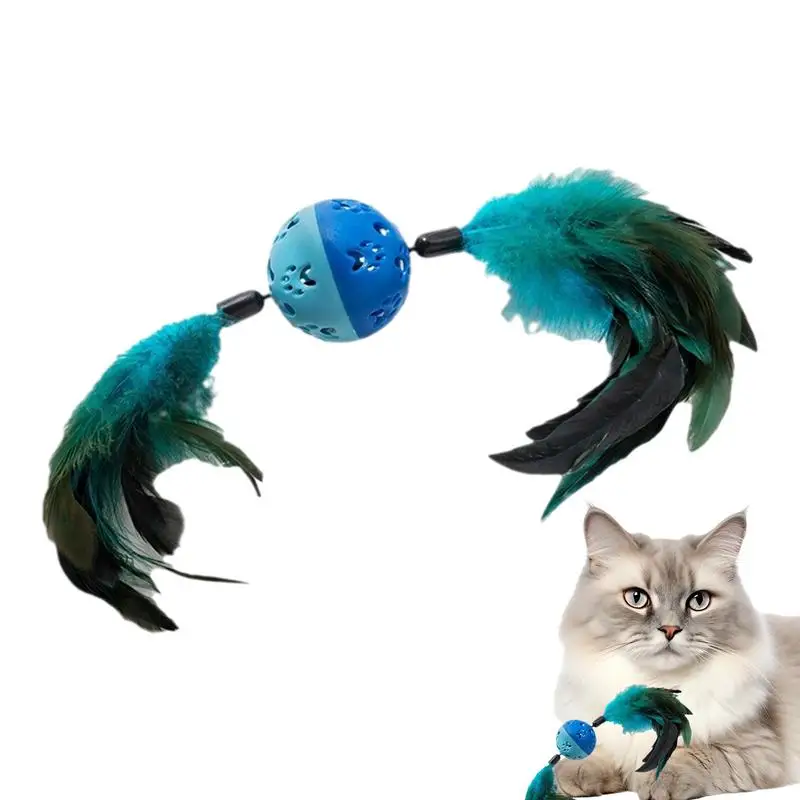 

Игрушки для кошек с колокольчиком, Интерактивная смешная пушистая игрушка с перьями, шарики, палочка для кошек, имитация игрушек для домашних кошек, котят, упражнения, товары для домашних животных