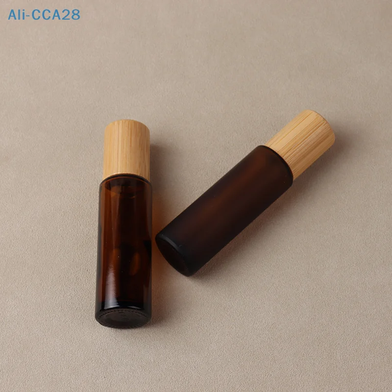 다크 브라운 롤링 볼 병 향수 롤 온 병, 미니 에센셜 오일 용기 샘플, 빈 병 여행 리필, 15ml