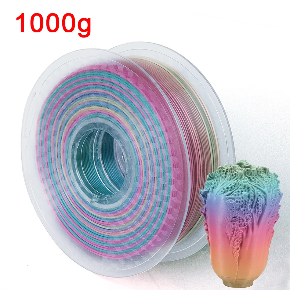 3D Pen Printing Materials 3d Printer Filament 1.75mm Silk Rainbow Pla Silky Luster Printing Materials Multicolor Gradient Shiny