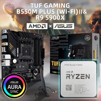 AMD Ryzen 9 5900X R9 5900X CPU Processor + ASUS TUF GAMING B550M Plus (WI-FI) 3.7 GHz 12-Core 24-Thread CPU Processor 7NM 1