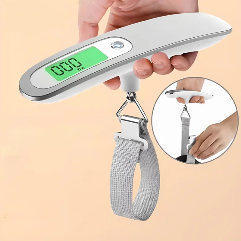 Enhanced Digital Backlight Travel Luggage Scale with Steelyard Hook, 50kg Capacity