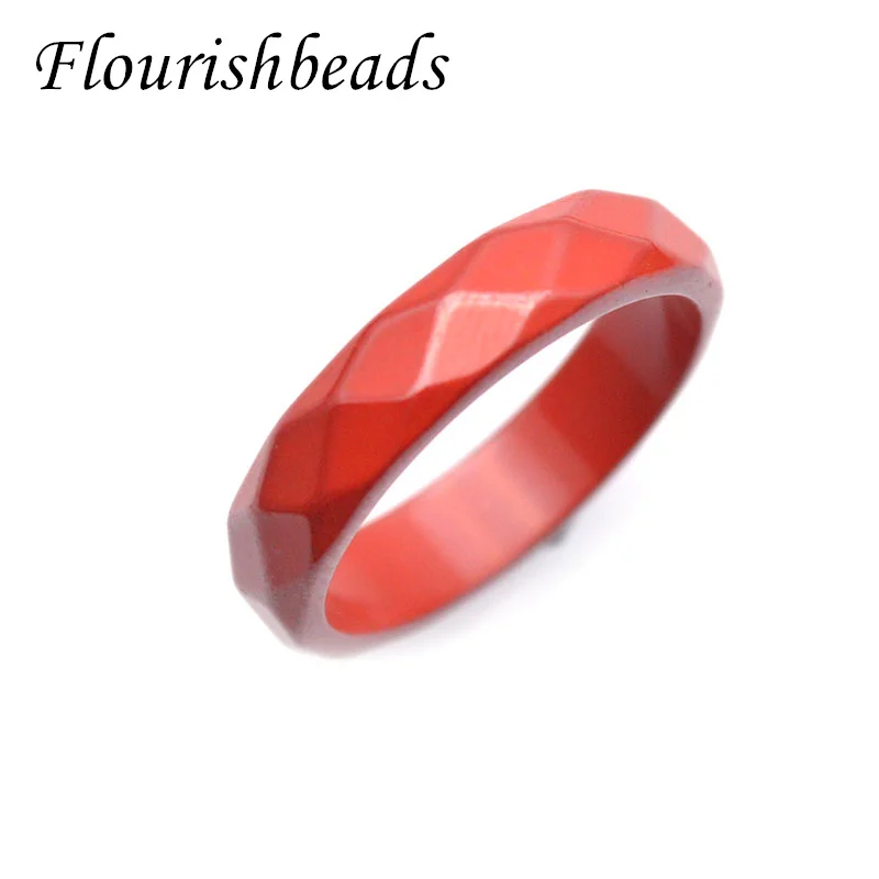 

10pcs Faceted Red Cinnabar Round Rings 7-11mm Size Hand Jewellery Fashion Gift