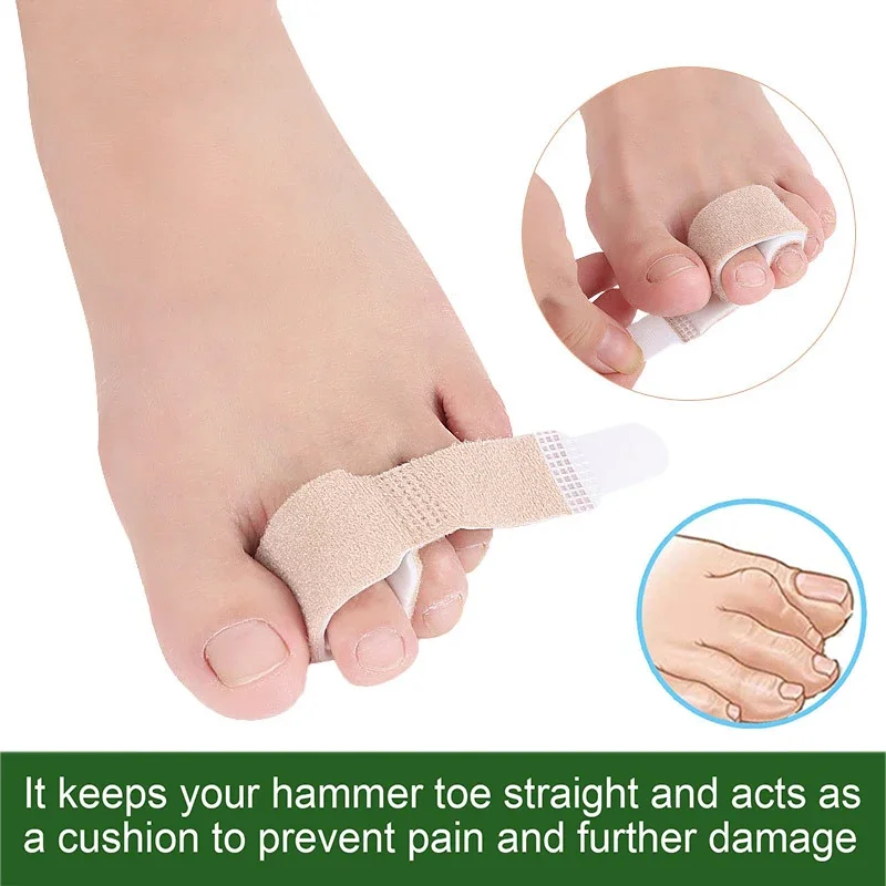 

5Pcs Toes feet care Toe Straightener Hammer toe Splints Toe Cushioned Protectors for Broken Crooked and Overlapping