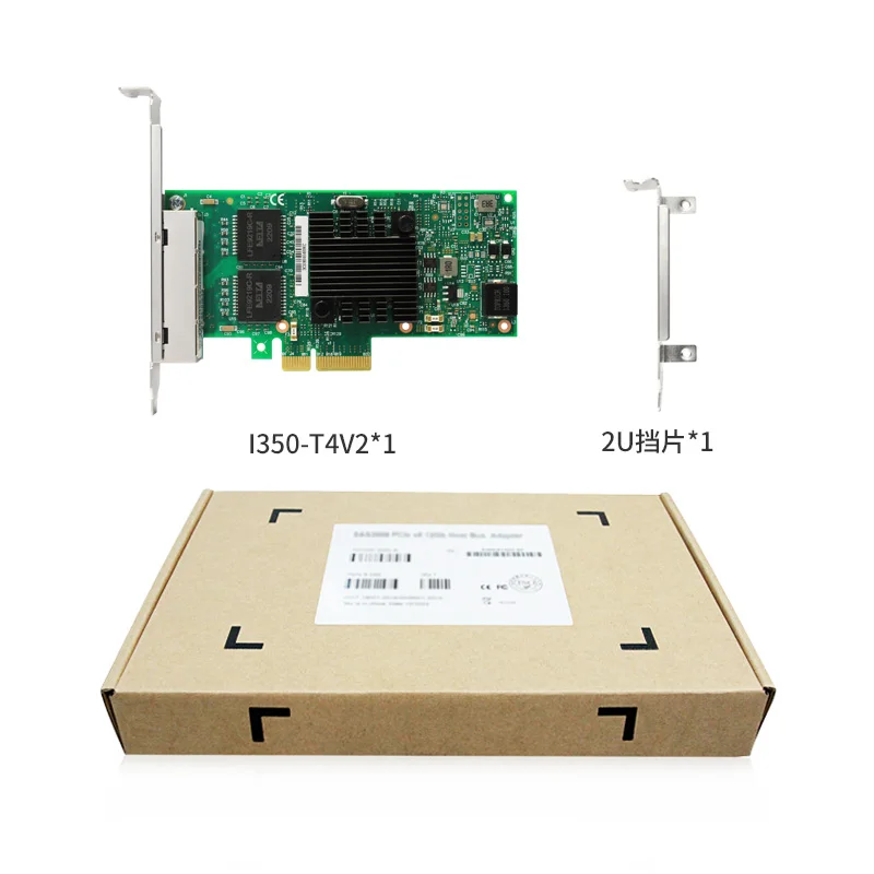 I350-T4V2 1G 4포트 RJ45 1000base-T 네트워크 카드 인텔 I350AM4 칩셋 PCIe x4 이더넷 서버 어댑터