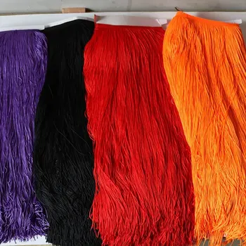 Frangia a Nappa 50cm 2 Iarde di Lunghezza in Poliestere per Cucito di Vestiti, Abiti, Tende, Decorazioni e Accessori