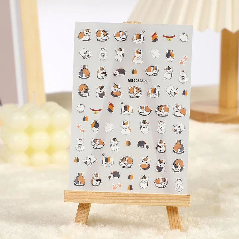 Natsume Cat Sensei Anime Nail Sticker Nyanco Sensei Cute Cat Self Adhesive Kawii Footprint Nail Art Otaku Supplies Manicure