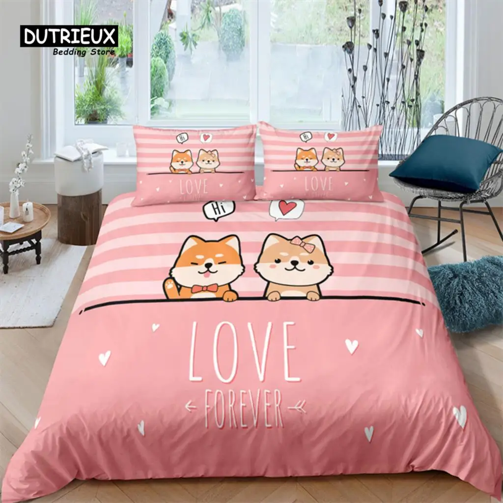 

Luxury 3D Pink Cat Print Home Living Comfortable Duvet Cover Set Pillowcase Kids Bedding Set Queen and King EU/US/AU/UK Size