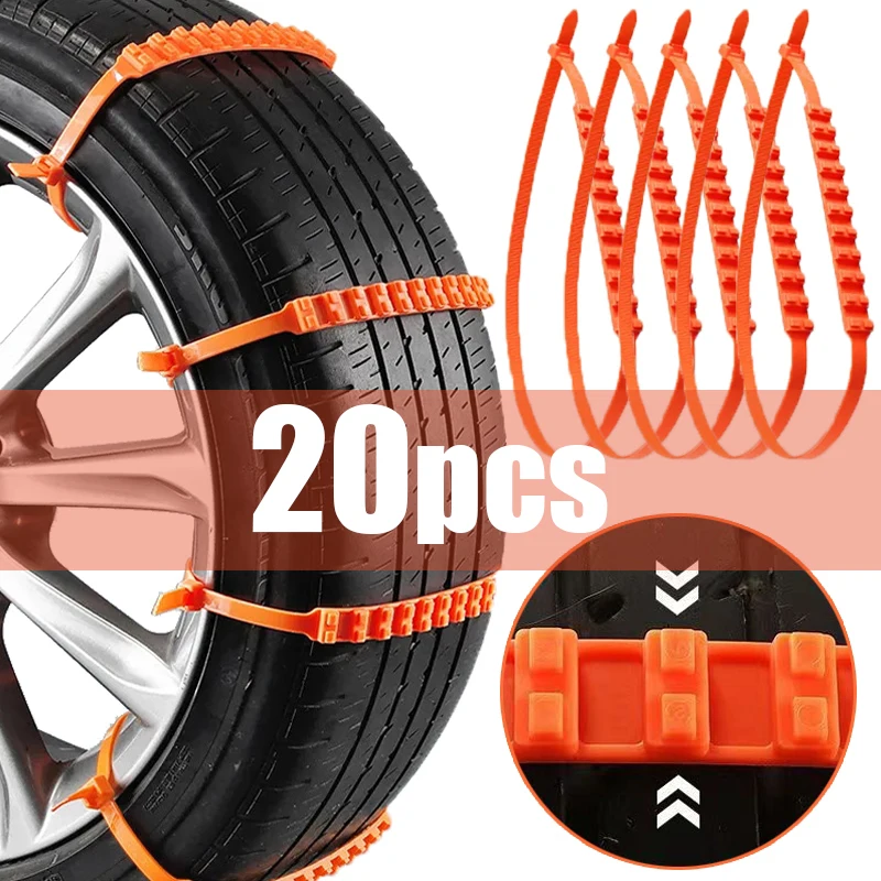 10/20pcs Car Tire Chain Nylon Tire Chain Universal Suv Truck Auto Wheel Anti-slip Security Adjustable Snow for Safe