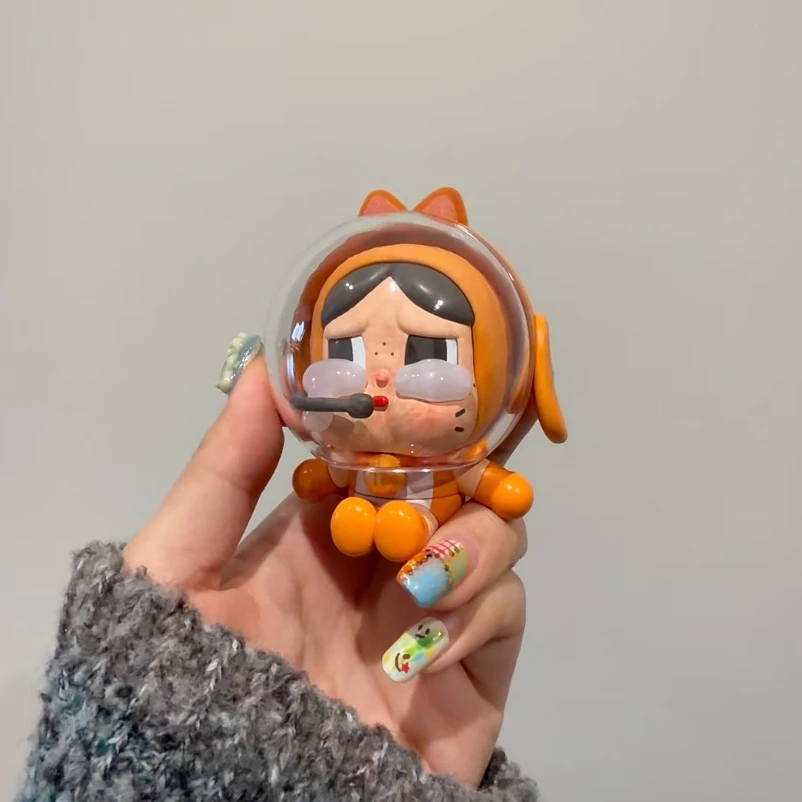 POP MART Crybaby SPACE CAT ORANGE Anime Figure Desktop Decoration