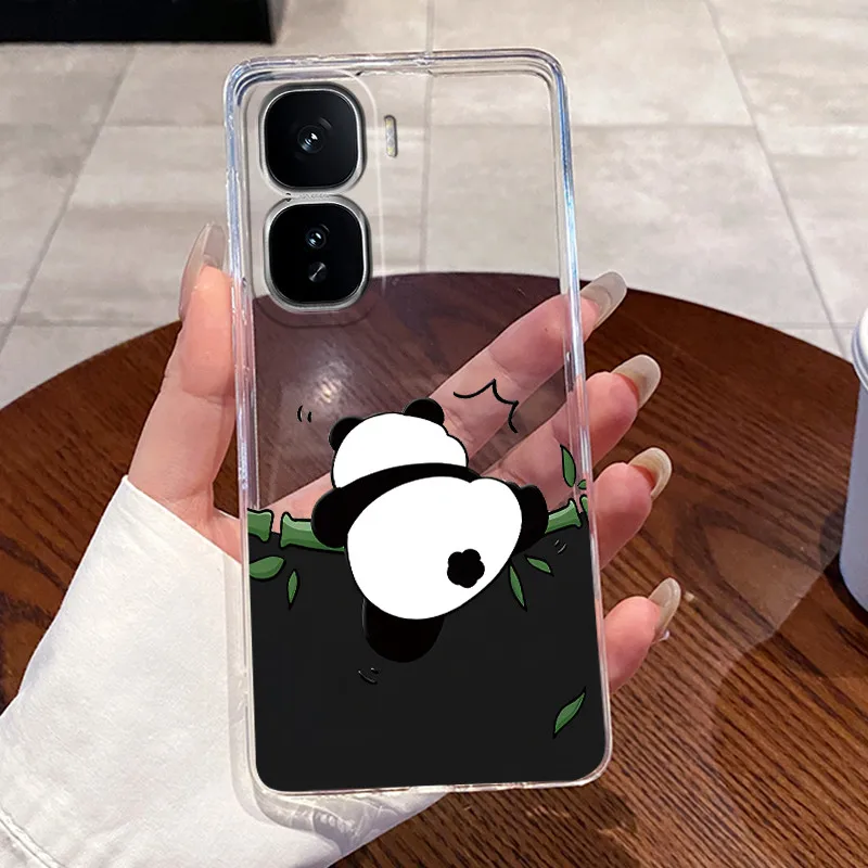 Clear Silicone Soft TPU Back Cover with Cute Rabbit Cat Design