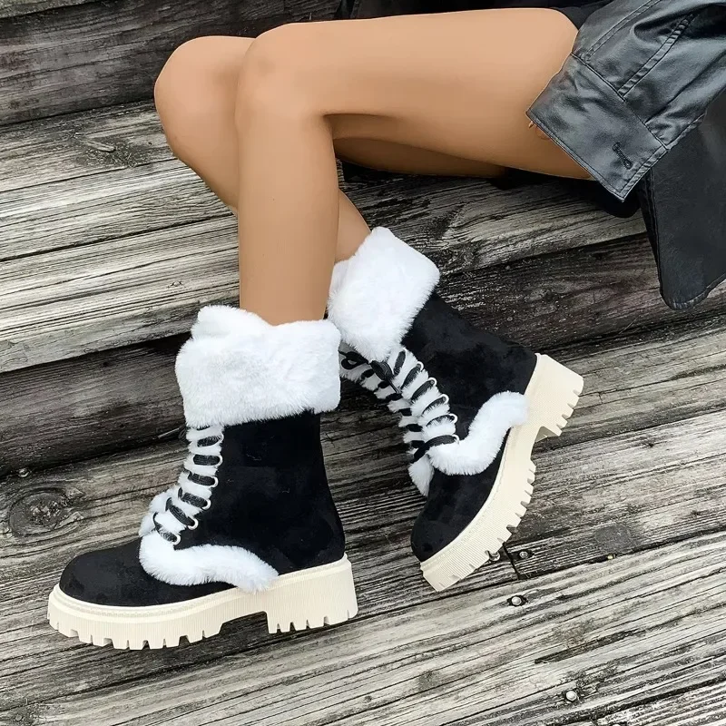 2026 Women Outdoor Durable Cozy Casual Elegant Snow Boots Women Designer Winter Warmth Platform Mid Calf Boots Shoes for Women