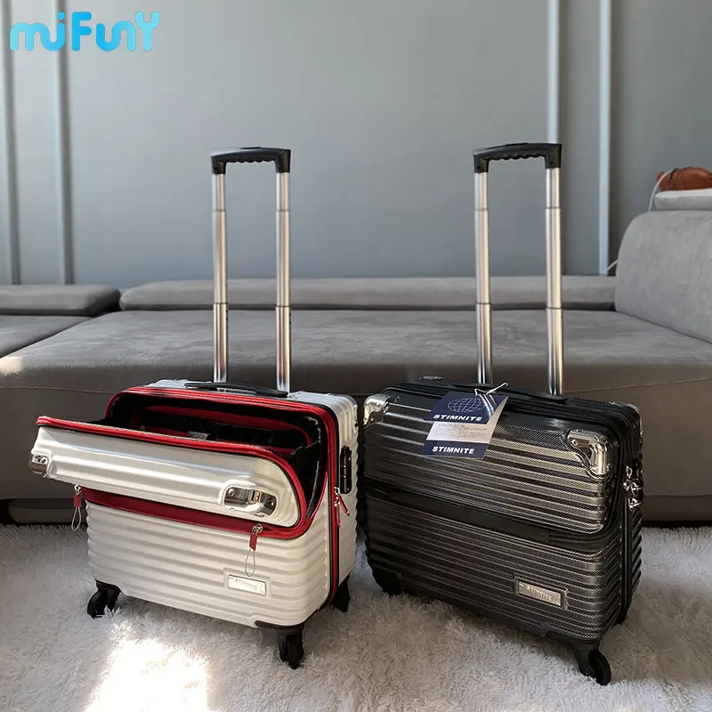 MIFUNY 18 inch Mini Rolling Luggage Business Front Opening Pull