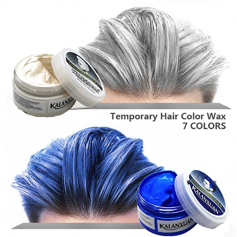 Hair Colors 9 Color  Wax Dye Temporary Molding Paste 8 Color Blue Burgundy Grandma Gray Green Hairs Dye Wax Mud Styling Pomade