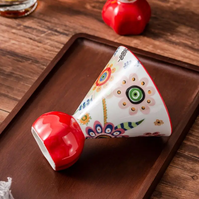 Butterfly Flower Ceramic Hat Cup Cute Ice Cream Bowl Simplicity Household Girls Dessert Milkshake Cup Exquisite Creative Goblet