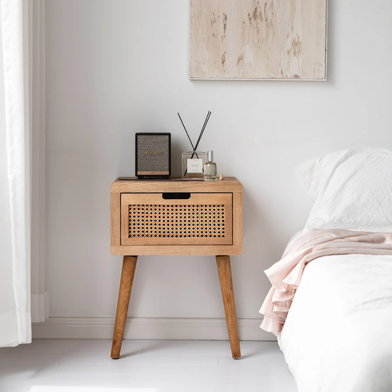 Luxury Rattan Nightstands Comfortable With Bedroom Drawers Storage