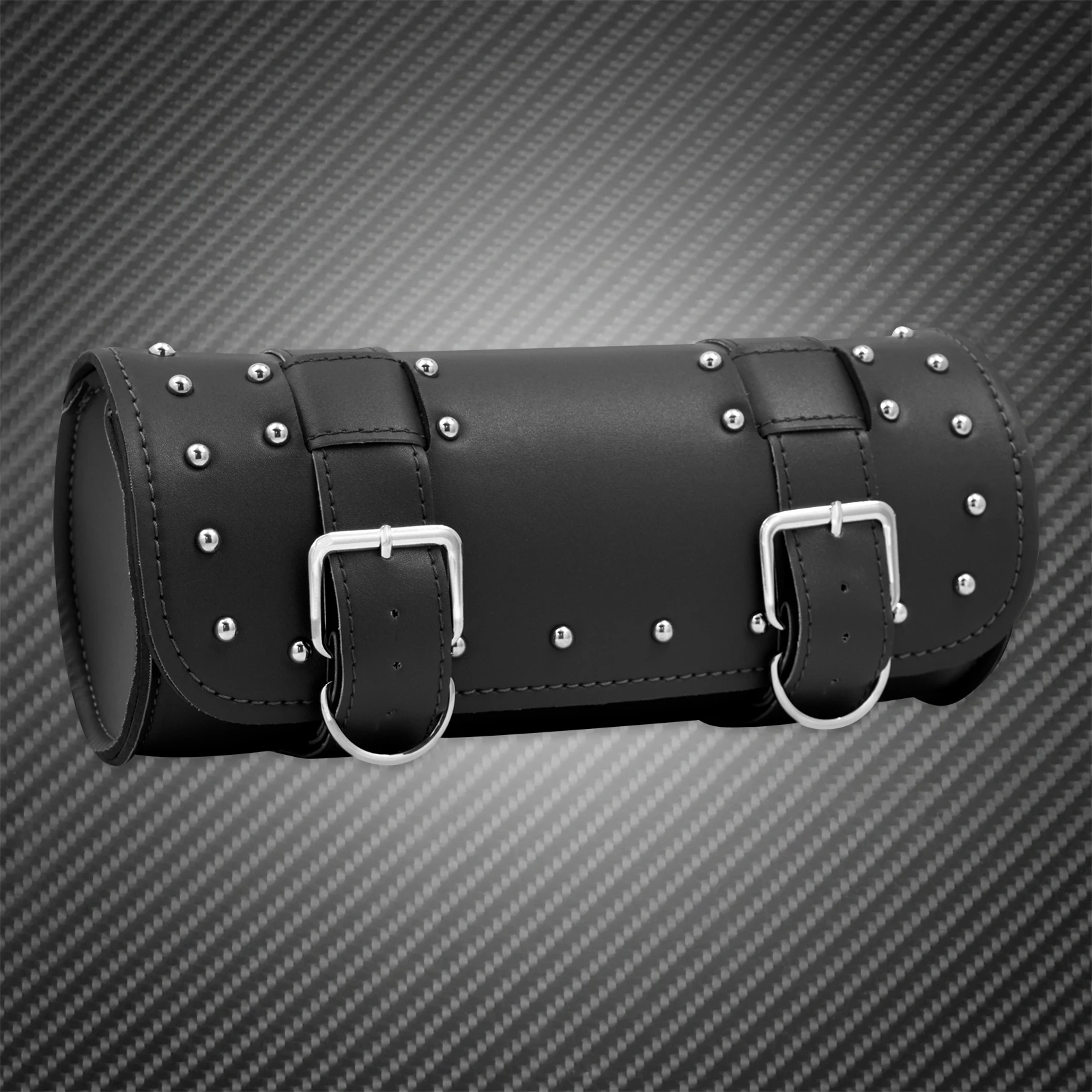 Leather Motorcycle Saddlebags with Front Tool Pouch - Side Storage Luggage Bags
