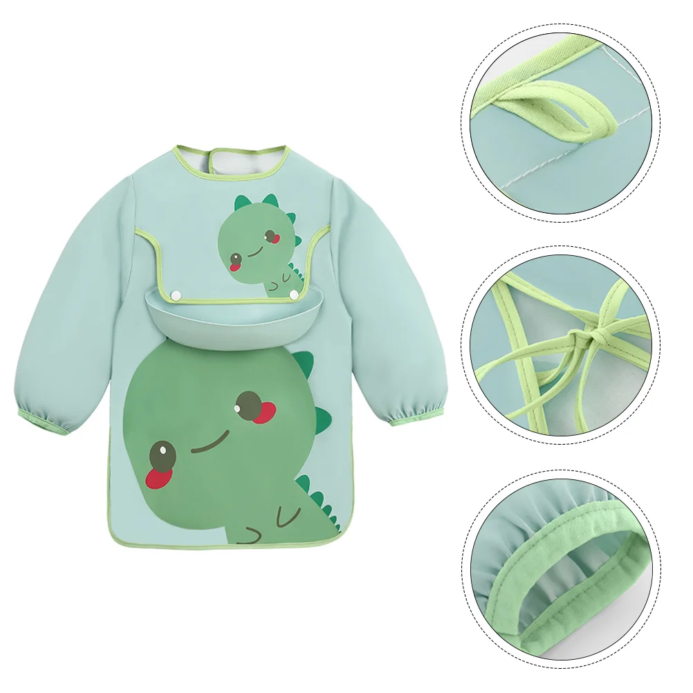 

Bib Bibs Baby Eating Clothing Long Sleeve Smock Durable Infant with to Feed Apron Polyester Water-proof Lovely Feeding