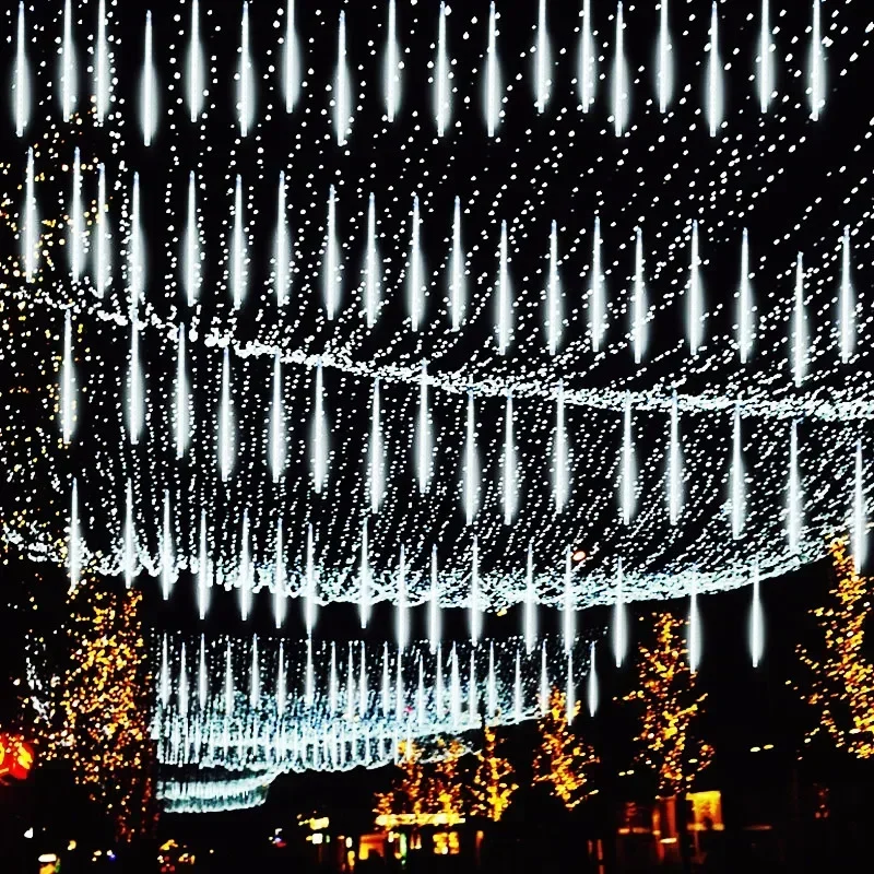 Description Picture 6 of item32/24/16/8 Tubes LED Meteor Shower Light Holiday String Light Fairy Lamp Garden Yard Outdoor Street Wedding Christmas Decoration
