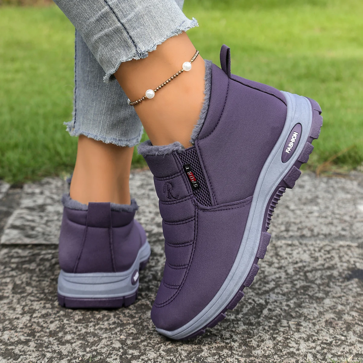 Herrenschuhe, Herren-Freizeitschuhe, Warm, Fleece, Verstärkt, Rutschfest, Leichte Schneestiefel – Detail 1