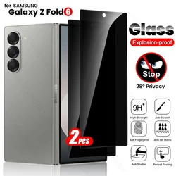2-Pack Privacy Tempered Glass Anti-Peep Outer Screen Protector for Samsung Z Fold6 (2Pcs-Privacy Glass)