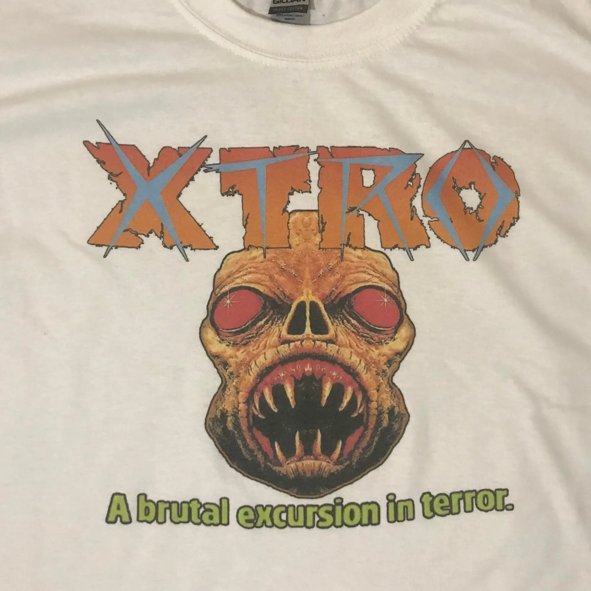 Белая футболка в стиле ретро с фильмом ужасов XTRO любого размера