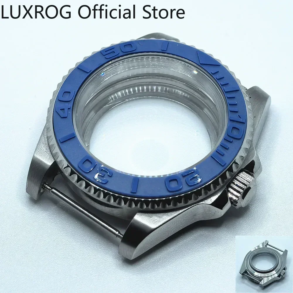 Stainless Steel 40MM Black Blue Ceramic Insert Watch Case