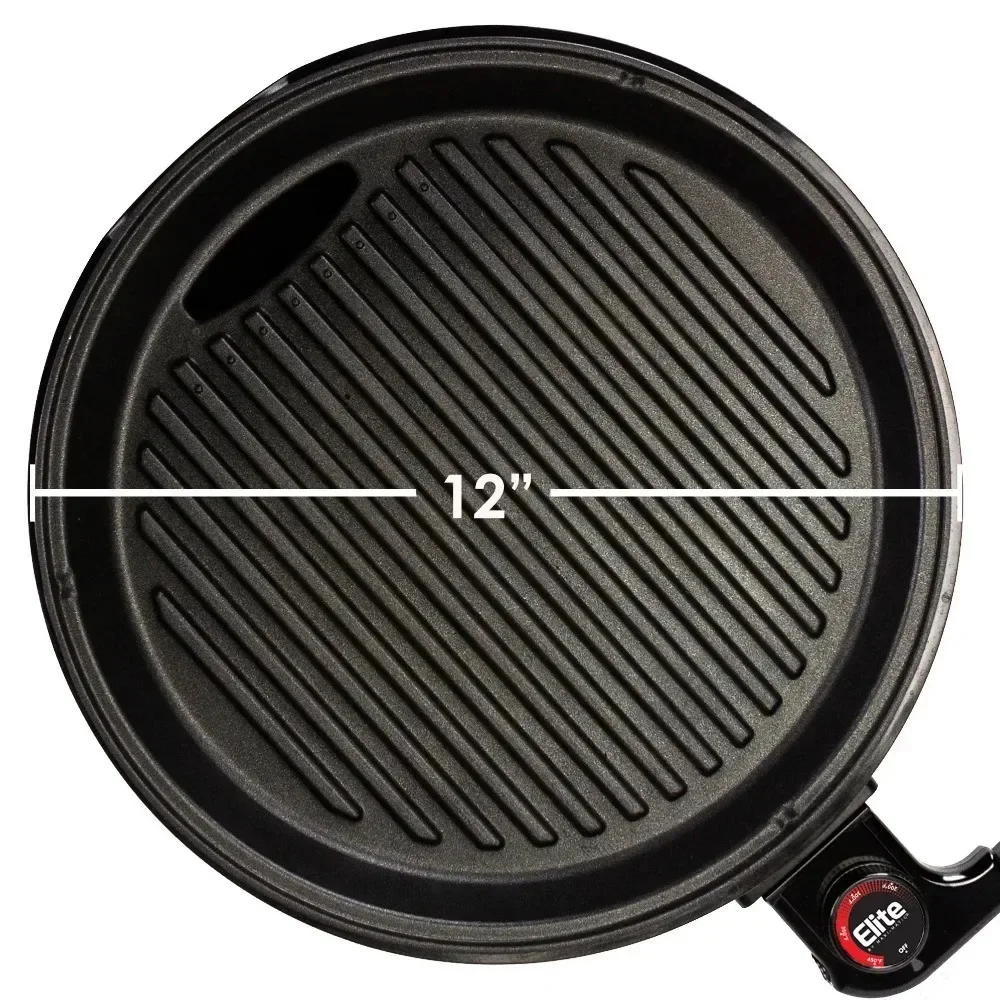 Smokeless Indoor Electric BBQ Grill with Glass Lid, Dishwasher Safe, Nonstick, Adjustable Temperature, Fast Heat Up, Stainless 2
