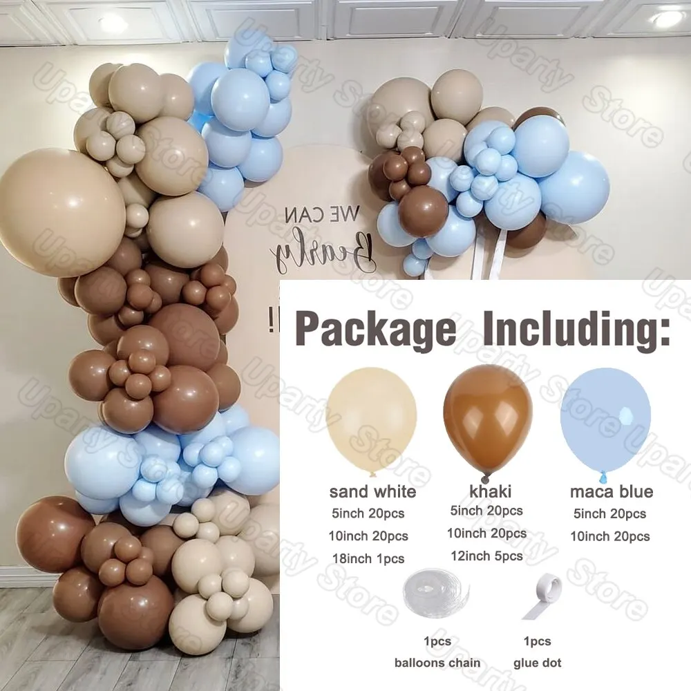 1 ensemble de ballons sable blanc or guirlande arche ballon Beige