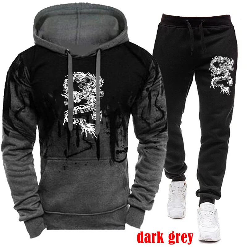 Men's Fashion 3D Winter Tracksuit Mens Casual Sports Wear Pullover Sweatershirt Jogging Suits Hoodie And Pants Tracksuits