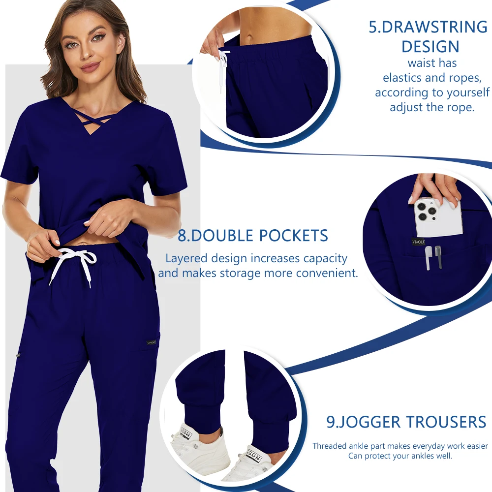 Beauty Salon Women Work Uniforms Plus Size Short-sleeved Health Services Suits Working Suits Summer Fashion Pet Scrubs Costume medical uniform