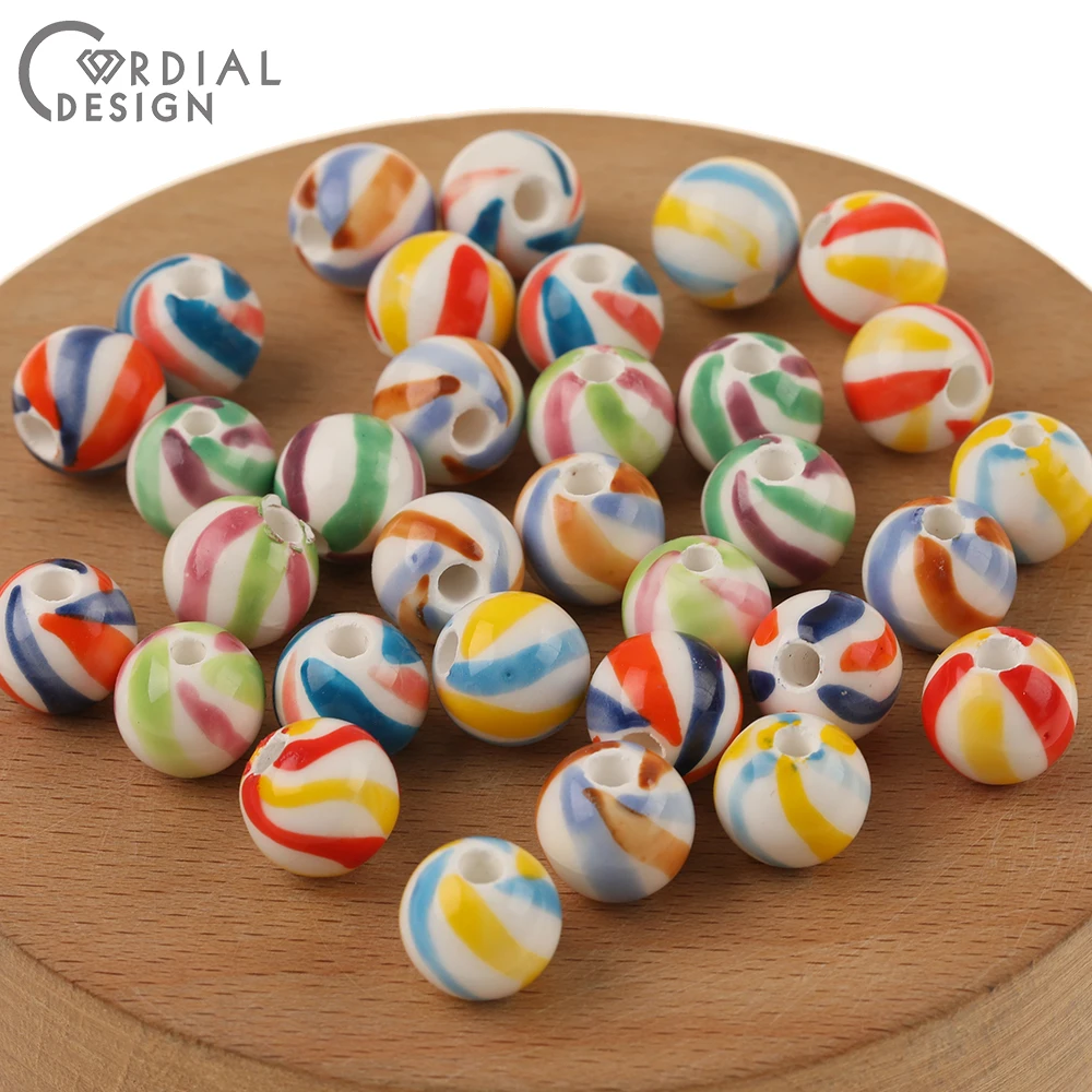Cordial Design 100Pcs 10*10MM DIY Necklace Bracelets Making/Multicolor Ceramics Beads/Hand Made/Jewelry Findings & Components - cordial