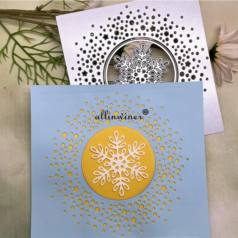 

Winter background frame Metal Cutting Dies Stencils For DIY Scrapbooking Decorative Embossing Handcraft Die Cutting Template
