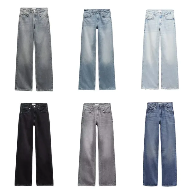 Z1975 taille droite jean long 2025 traf automne/hiver nouveau produit de lavage y2k jean classique pour les femmes 1