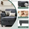 Convertible Sectional Sofa Couch, 3 Seat L Shaped Sofa with Removable Pillows Linen Fabric Small Couch Gray Children's Sofas 1