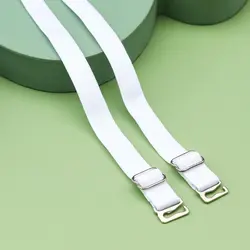 Adjustable Double - Shoulder Stainless Steel Anti - Slip Bra Straps in Solid Color - L (White)