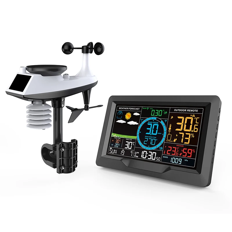 Professional Wireless Weather Station Weather Forecast Wind Speed Barometric Station Clock Rain Gauge Outdoor Sensor