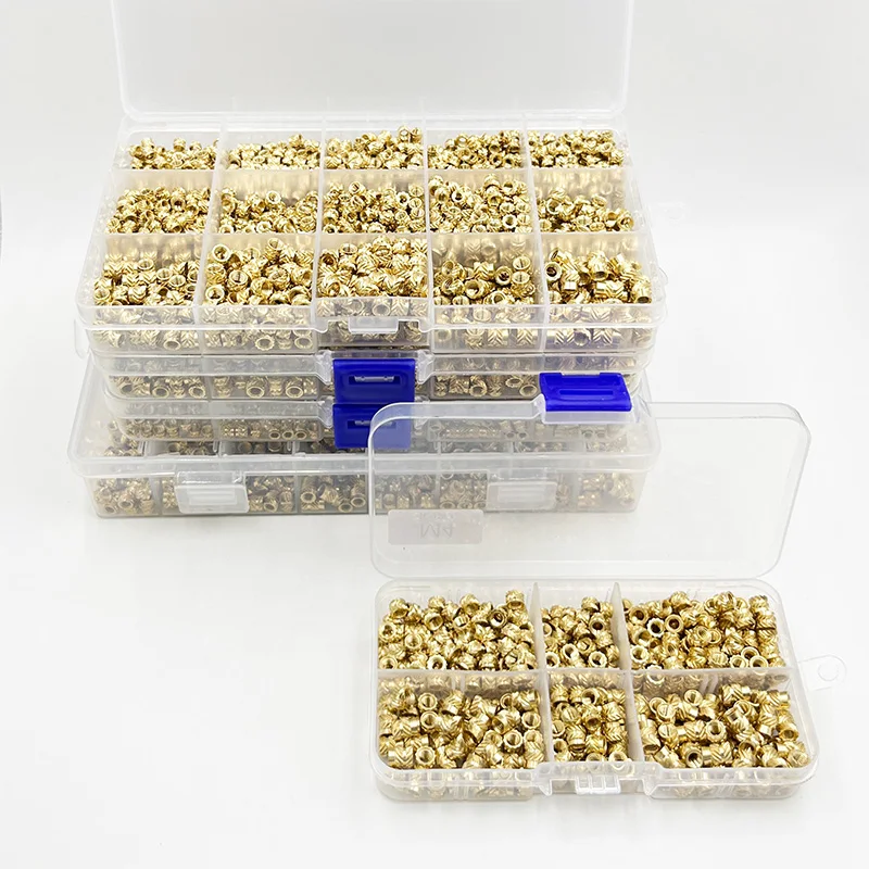 Set 253 Pezzi Dadi E Rondelle Piatte In Ottone – 10 Dimensioni Da M3 A M8 Con Scatola Portaoggetti