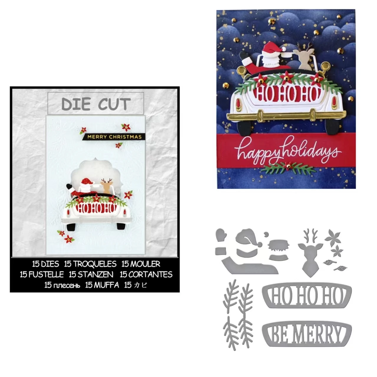 Poinsettia Gravé En Plusieurs Couches Argentées Pour Noël Découpe En