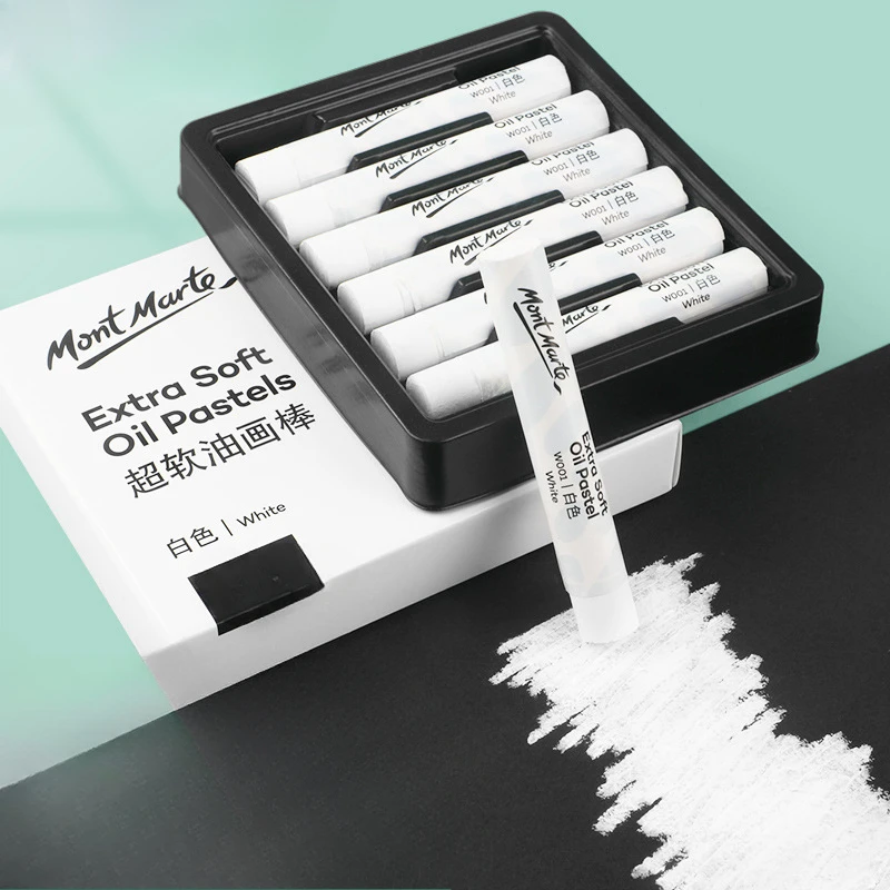 Super Soft Oil Painting Stick White 12 Pcs Refills Children's Painting Graffiti High-quality Oil-based Crayons Art Supplies