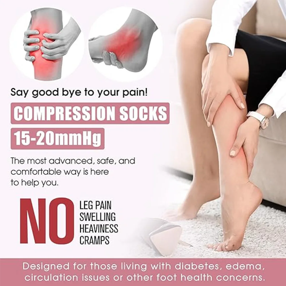 Enhanced Compression Socks for Sports & Outdoor Activities - Ideal for Varicose Veins and Pregnancy