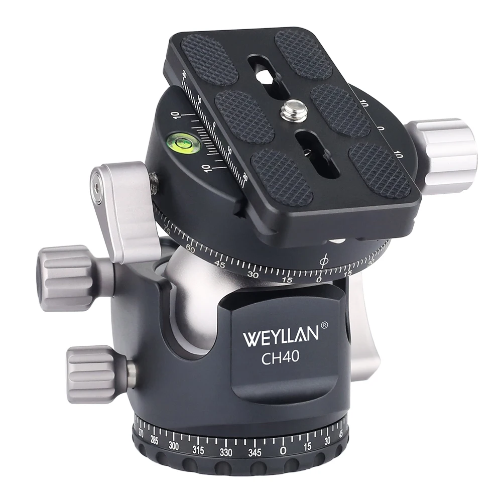 Tripod Ball Head CH40 Low Profile Damping Fine Tune Panoramic Lower Gravity Center Smooth Operation