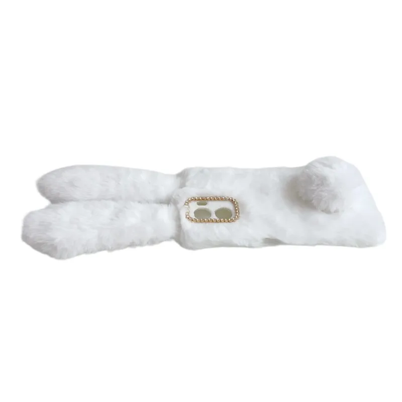 Fluffy Cute 3D Rabbit Fur Phone Case - Cozy and Adorable Cover