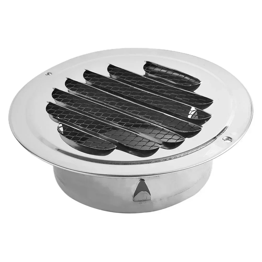 80/100mm Exterior Wall Air Vent Grille Round Ducting Ventilation Grilles Round Air Vent Grill Stainless Steel Cover